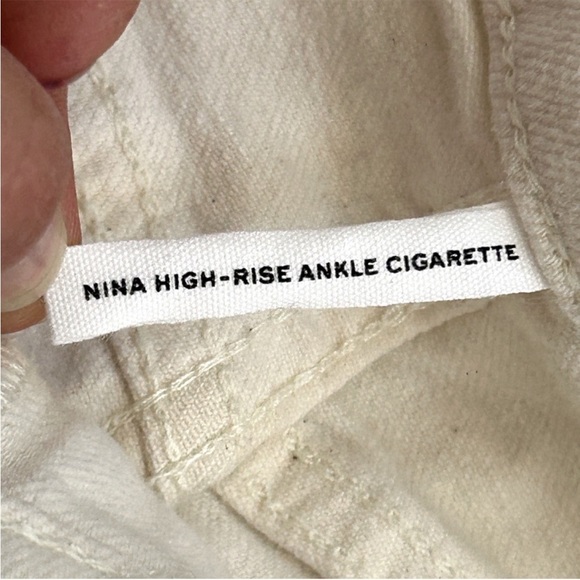 Rag & Bone Nina High-Rise Ankle Cigarette Jeans Ecru | Size 28 - Picture 7 of 10